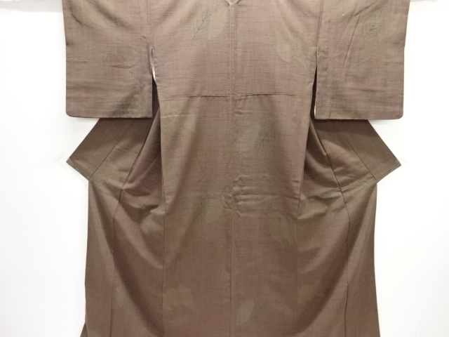 JAPANESE KIMONO / TSUMUGI / WOVEN LEAVES